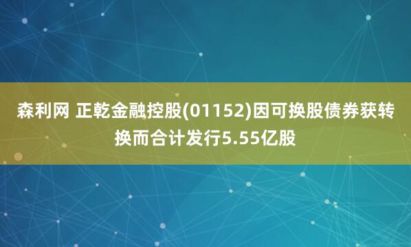 森利网 正乾金融控股(01152)因可换股债券获转换而合计发行5.55亿股
